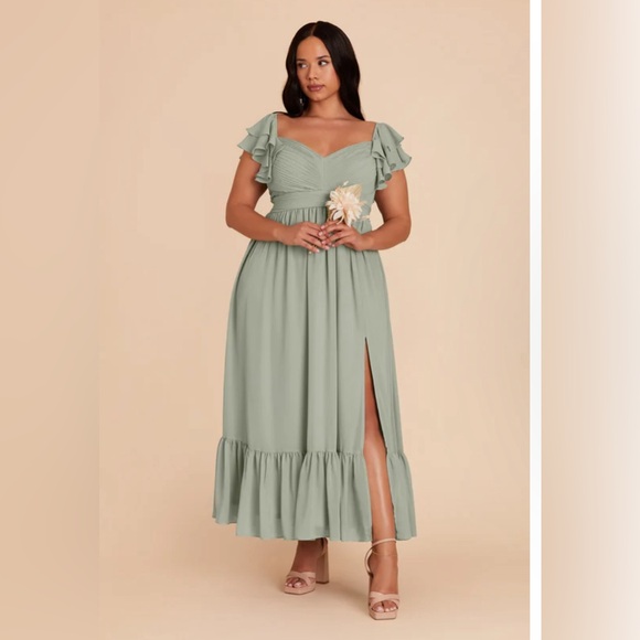 EUC Birdy Grey Michelle Chiffon Dress in Sage - Picture 3 of 7